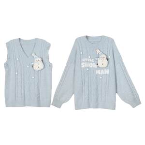 
Mori Girl Tribe original seahorse hair healing baby blue vest sweater for women 2026 new women's clothing autumn and winter