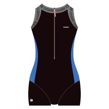toswim one-piece swimsuit female boxer conservative professional