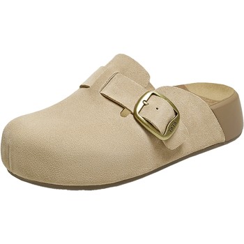 TATA Women's Shoes 2025 Velvet Birkenstock Shoes Outerwear Baotou Thick-soled Single Shoes Casual Shoes Slippers 4UL01CH5