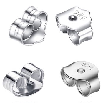 Silversmith S925 sterling white fungus butterfly buckle preventing the fall of super tight earplugs earbud earbud earbud earplug earplug earplug accessories