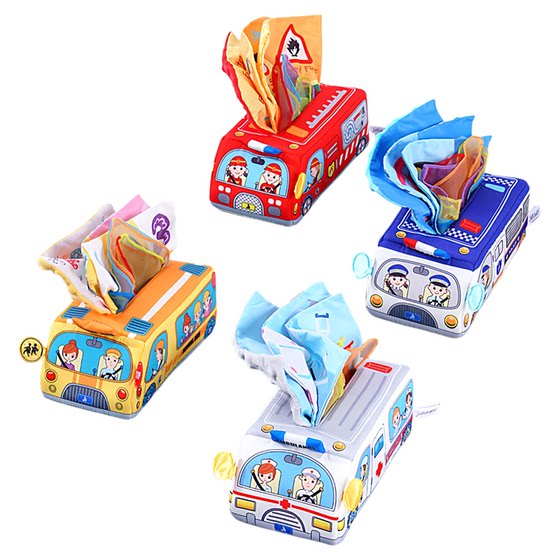 
jollybaby tissue box pumping baby tissue toy hand exercise for newborn babies over 6 months old