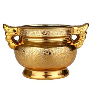 Wealth God Ceramics Fragrance Furniture Furnishing Room Roasted Fragrant Burn for Buddha Temple Small Fragrant Fragrant Fragrant Fragrance Bowl Buddha