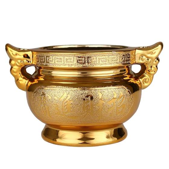 Wealth God Ceramics Fragrance Furniture Furnishing Room Roasted Fragrant Burn for Buddha Temple Small Fragrant Fragrant Fragrant Fragrance Bowl Buddha