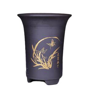 Yixing Purple Sand Flower Basin Bad Aesthetic Gentle Basin Flower Basin Green Luo Polynant Pot Ceramic Pot is simple