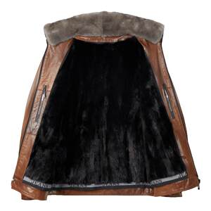 
Disilun goatskin genuine leather jacket for men in autumn and winter removable mink liner Haining mink fur collar coat