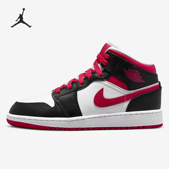 Nike/耐克官方正品Jordan 1 MID AJ1女子GS大童篮球鞋554725-016