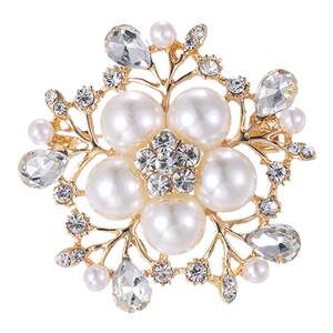 Pearl flower brooch Personalized sweater, fashionable, simple accessories high -end suit cheongsam fixed needle fixed needle