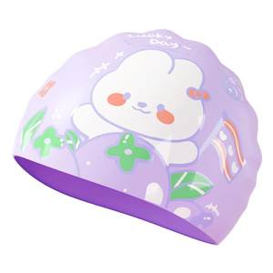 Children's swimming hat boys and girls cute cartoon silicon glue professional ear protective water protection
