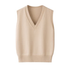 
JK uniform vest vest spring and autumn college style solid color v-neck sleeveless inner wear yellow pullover sweater knit sweater women