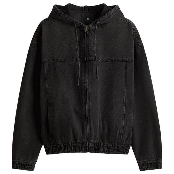 
HM men's denim jacket spring loose fit American trendy hooded jacket 1300912