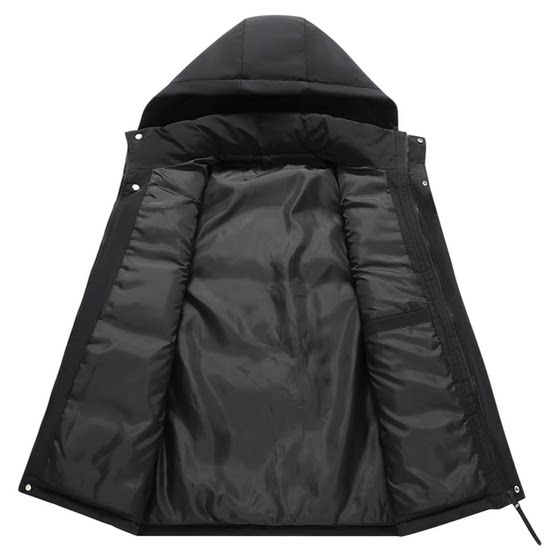 
Men's down cotton vest 2025 autumn and winter trendy thickened warm vest student vest hooded horse clip jacket