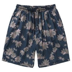 From Mars European And American Retro Maple Leaf Printed Straight Shorts Trendy Hawaiian Loose Casual Beach Pants For Men And Women