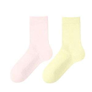 
100% cotton socks women's summer thin pure cotton spring essential oil deodorant summer mesh breathable cotton mid-calf socks