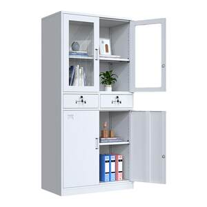 
Two-cup iron cabinet file cabinet office information file voucher cabinet with lock multi-layer steel storage cabinet bookcase