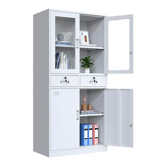 
Two-cup iron cabinet file cabinet office information file voucher cabinet with lock multi-layer steel storage cabinet bookcase