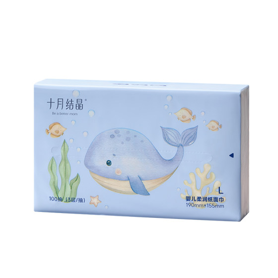 October crystal baby soft paper for baby hand and mouth soft cream paper towel soft paper towel 100 pump * 35 pack
