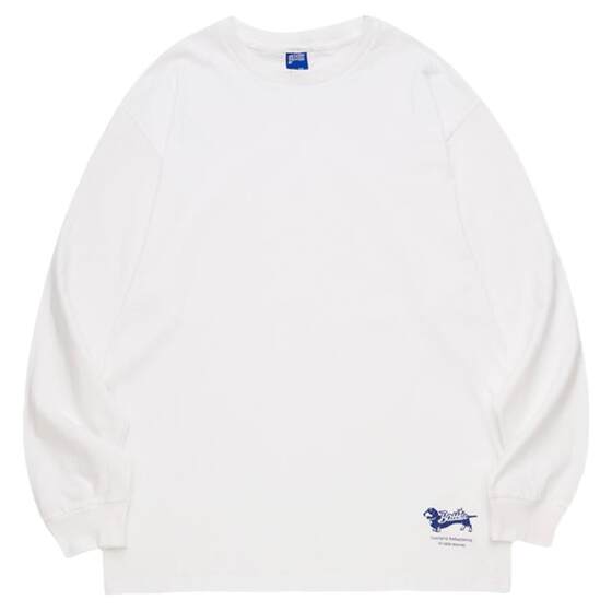 Battles Autumn American Street China-Chic Cotton Long Sleeve T-shirt Men's and Women's Relaxed Casual Round Neck Undercoat Top