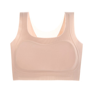 
Paper-piece men's breasts underwear for women with large breasts, small summer thin style, cold ice silk invisible scarless vest bra
