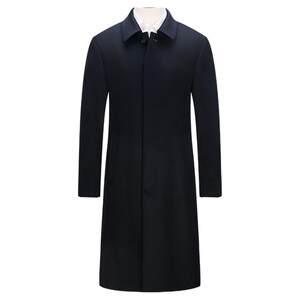 Ding Tong Wool Coat Men's Long Middle-aged Men's Business and Casual High-end Thickened Autumn and Winter Lapel Wool Coat