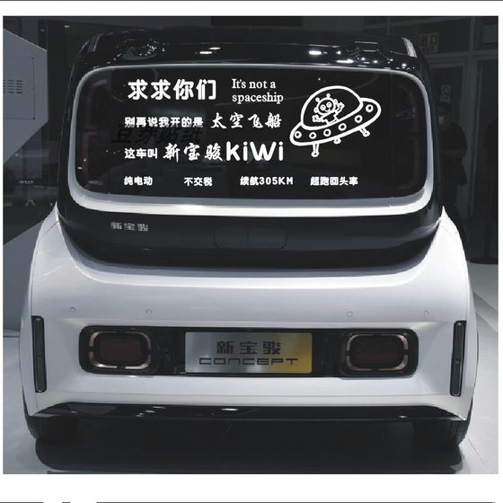 맞춤형 텍스트가 포함된 맞춤형 KiWi 자동차 스티커 New Baojun E300 스크래치 장식 후면 기어 및 후면 창 유리 자동차 스티커