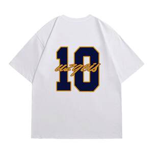 G2P Zhenweis men's heavy pure cotton loose short-sleeved T-shirt 2025 new product with beautiful top-style clothes for young people