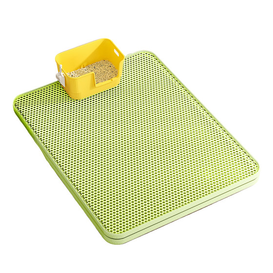 Cat sand cushion anti -splashing out of the cushion control sand anti -splattered cat pot leakage sand plate pet ground pad dual -layer super large products
