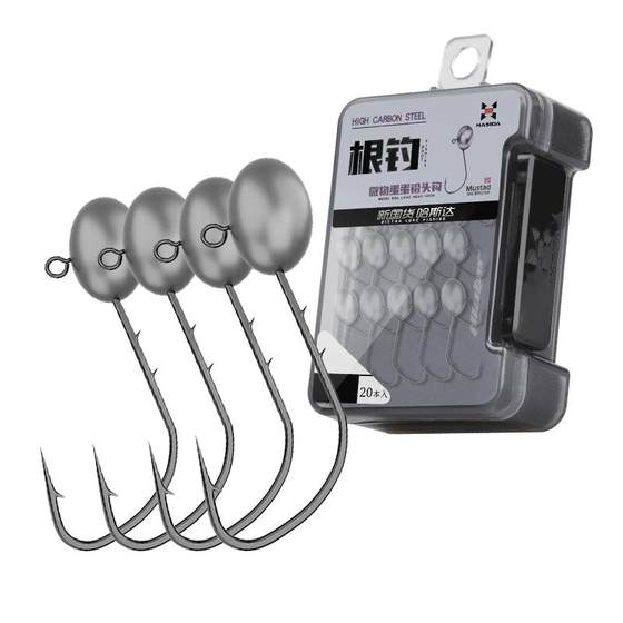 
Hasda micro-root fishing lead head hook egg Luya curly tail T tail double back thorn anti-bait mandarin fish bass cocked mouth