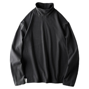 Double-sided German velvet turtleneck base shirt for men in winter warm sweatshirt for foreign trade men's autumn clothes men's long-sleeved T-shirt