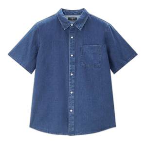 Zo Danu Shirt Men's Cotton thin denim Single Pocket Short -sleeved Casual Shirt 13044201

