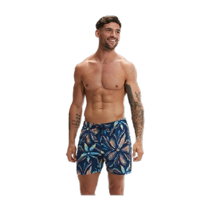 Speedo five -point printed beach pants men's 16 -inch comfort, fast dry, loose, embarrassing embarrassment 24 years of new swimming trunks
