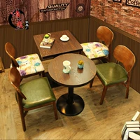 Магазин с молочным чаем сплошной дерево обеденные столы и стульев Комбинирование напитков Магазин напитков Китайский чайный домик западный ресторан кафе столы и стулья