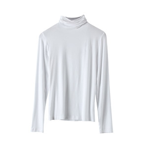 
Modal turtleneck bottoming shirt for women in spring and autumn, slim fit with long sleeves and can be worn outside, stacked collar tight top