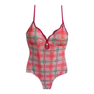 Nazha's same swimsuit for women 2025 new one-piece sexy backless internet celebrity vacation pink bikini hot spring swimsuit