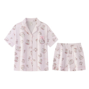 宫蝶【凉感型】mikko少女满印睡衣甜美短袖夏外穿家居服莫代尔棉