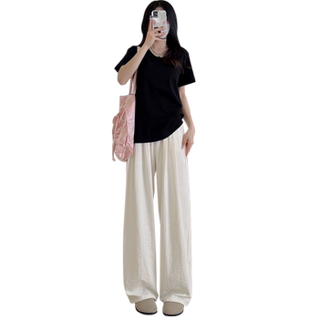 Watermelon Mom Maternity Vinegar Yogurt Leather Wide Leg Pants