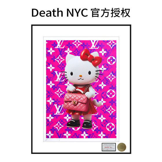 Death NYC官方授权限量亲签版画HelloKitty装饰画可爱客厅挂画