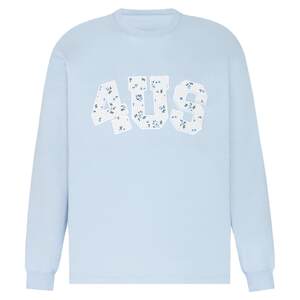 
FORUYES official store Spring and Autumn Floral Applique National Trend Brand Couple Loose Base Shirt T-shirt Long Sleeve