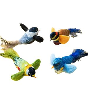 Cat toy simulation little birds vocalize, hi relieves stuffy artifact, teasing cat stick consumes physical kitten toys, cat products
