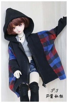 taobao agent +P sauce private cabinet+BJD baby clothing/MSD/four -point/three -point/uncle/daily casual stitching with hat, long sweater jacket