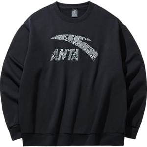 
Anta sweatshirt for men and women, casual sportswear, new winter loose long-sleeved round neck black pullover top