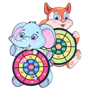 Children's sticky ball dart board cartoon pattern ball -type toy parent -child interactive elephant suction cup throw target ball
