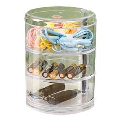 Rotating data cable storage box charger cable organizer