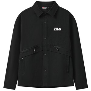 
FILA official men's woven long-sleeved shirt 2025 autumn new fashion casual and comfortable lapel top
