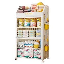 Baby supplies storage rack movable children's snacks toy storage rack sorting rack baby feeding table push cart