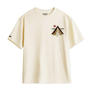 
Maden vintage loose shoulder top pure cotton white embroidered large size mid-length T-shirt semi short-sleeved women's summer
