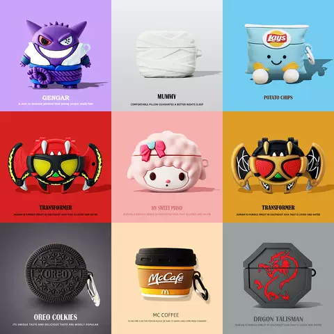 Gengar, Mummy, Lays, Transformer, My Sweet Piano Designs 91 AirPods Cases for AirPods 4, AirPods 3 & AirPods Pro 3 and 2