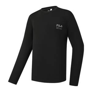 
FILA official men's knitted long-sleeved shirt 2026 spring new style for men and women, moisture-absorbent and quick-drying round neck long T