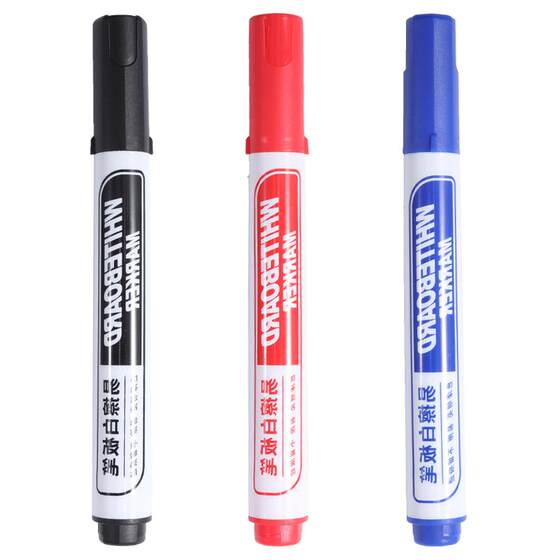 Morning light whiteboard pen can be erased black large capacity teacher writes color red and blue blackboard pen drawing board pen thick head office teaching erasable whiteboard pen writing board black pen conference room stationery
