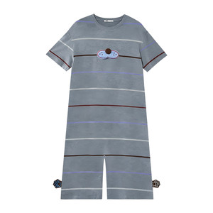 
yso [Cool Cat Series] Pajamas for women, summer striped one-piece nightgown, cute home clothes, cool and can be worn outside B