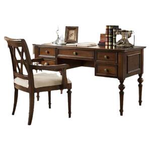 
American countryside full solid wood desk desktop computer desk home office desk chair combination walnut color retro writing desk